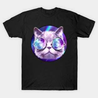 Cosmic Galaxy Space Cat T-Shirt